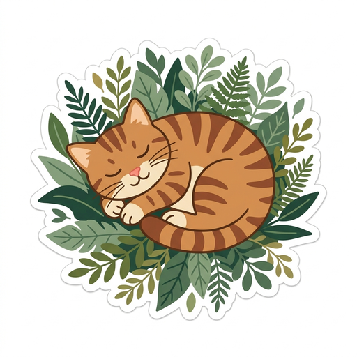 Toofan, drawn as a playful tabby with a ball of yarn